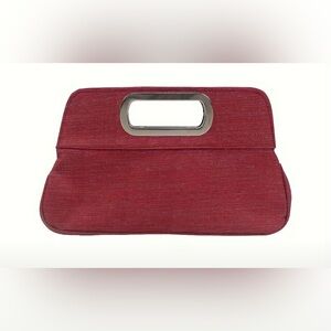 NWOT. Vintage style Red Nylon Clutch.